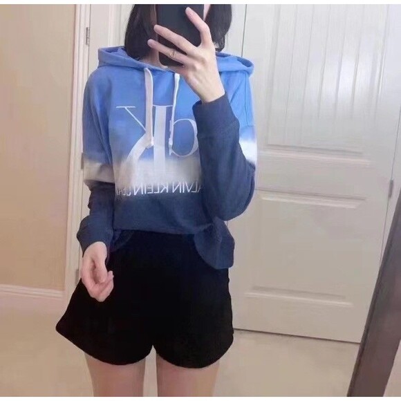 Calvin Klein Jeans Women’s Pullover Long Sleeve Hoodie Sweatshirt Blue Navy L - Picture 11 of 11